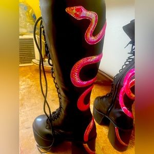 Brand new, never worn, dolls Kill club exx black mamba boots